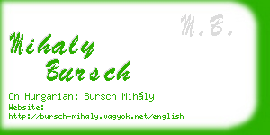 mihaly bursch business card